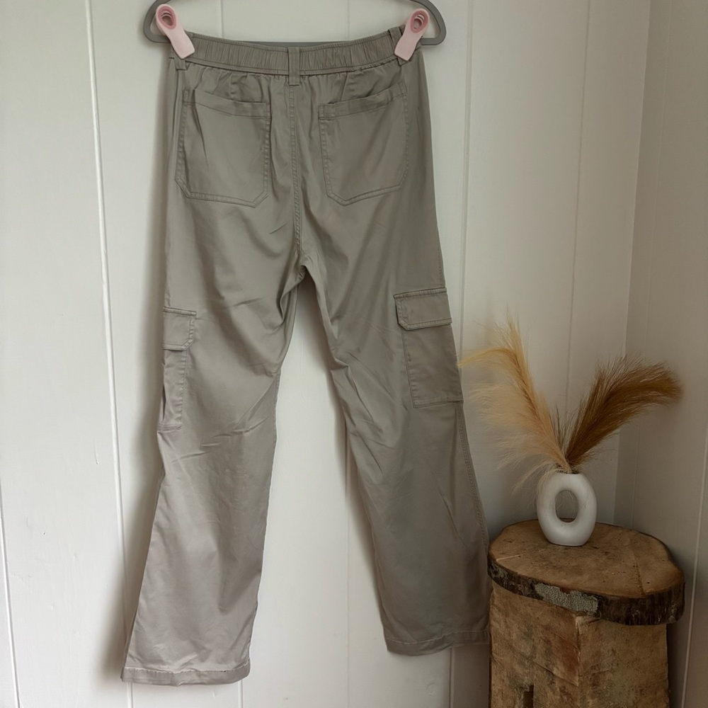 Elegant Beige Boot Cut Cargo Pants - Picture 6 of 6